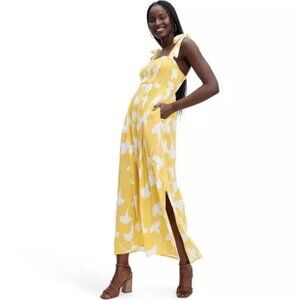 DVF Diane Von Furstenberg Target Smocked Tie Strap Yellow Ginkgo